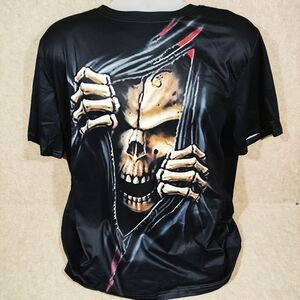 Digital 3D Skeleton Graphic Short Sleeve Mens Large T-Shirt #H